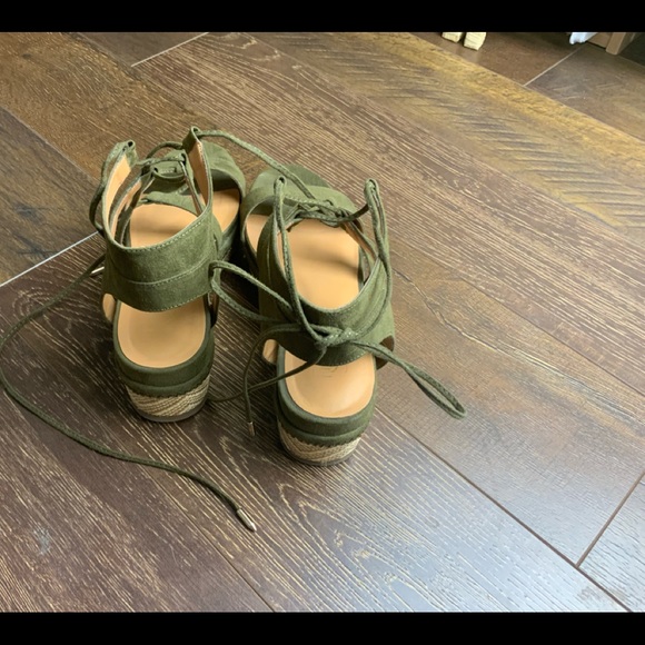 Franco Sarto Olive Suede Gladiator Sandals - Picture 4 of 5